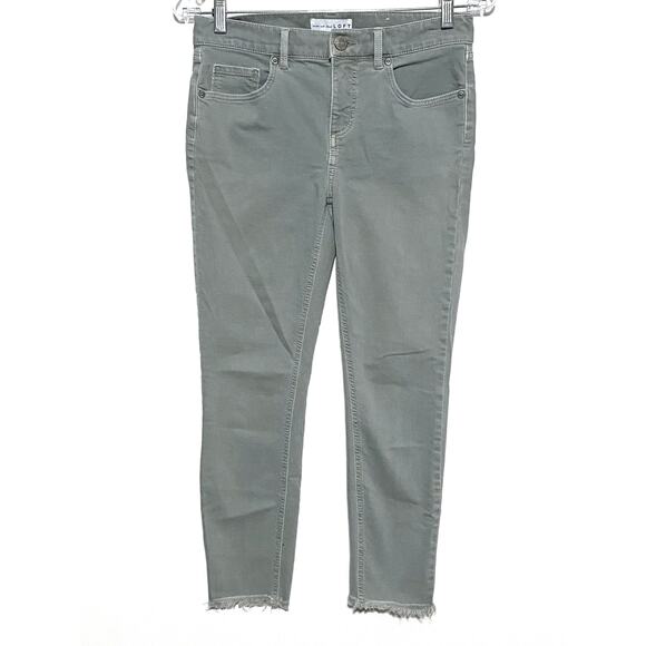LOFT Jeans Modern Skinny Crop 2/26 Raw Hem Slim Pockets Normcore Everyday Boho - Picture 1 of 9